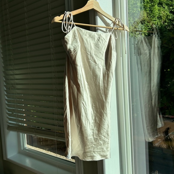 new princess polly THE SILKY SLIP MINI DRESS CHAMPAGNE - Picture 9 of 13